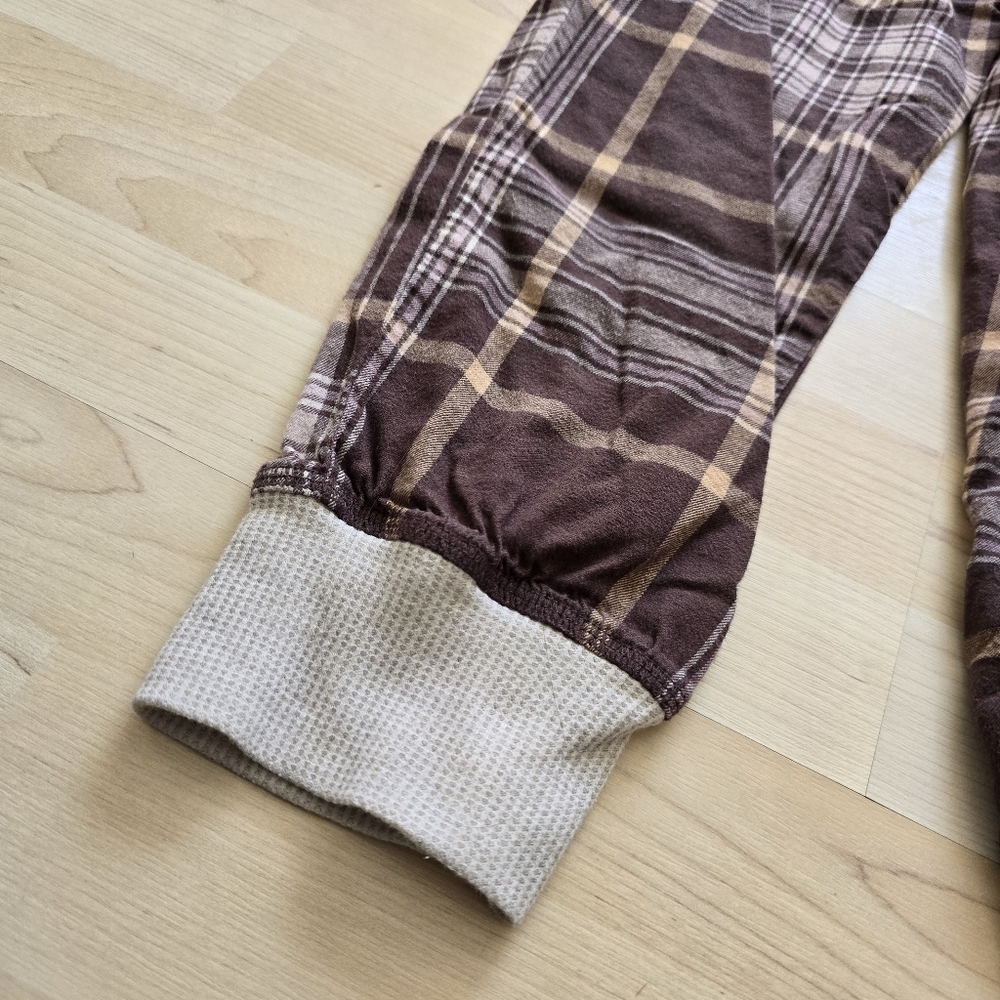 Aerie Brown Plaid Pajama Joggers Size Medium - Picture 4 of 12